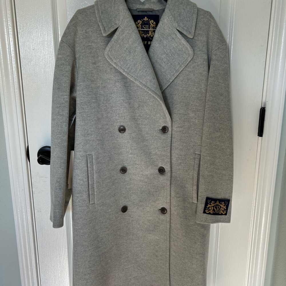 Aritzia Sunday Best Fitzroy Coat Heather White Grey NWT